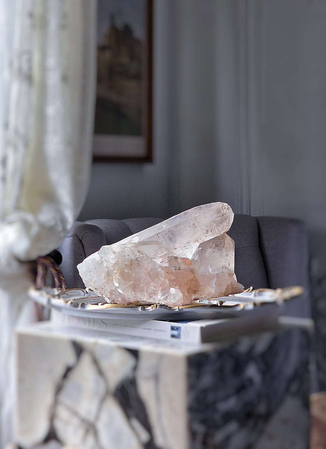 Large Chunky Pink Himalayan Quartz Cluster - 3.97kg #475