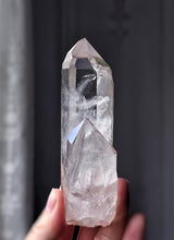 Load image into Gallery viewer, Lemurian Seed Quartz Cluster on Gold Stand - 191g #113
