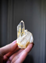 Load image into Gallery viewer, Golden Healer Quartz Point on Stand - mini 55g #271

