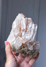 Cargar imagen en el visor de la galería, Double Terminated Himalayan Quartz Cluster x Green Chlorite &amp; Red Hematite Inclusion - 628g #500

