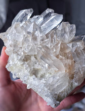 Load image into Gallery viewer, High Grade Himalayan Quartz Cluster on Clear Stand - 915g #519
