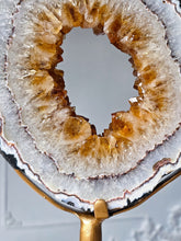 Load image into Gallery viewer, Citrine Quartz Portal / Ring on Gold Stand - 1.98kg #533
