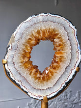 Load image into Gallery viewer, Citrine Quartz Portal / Ring on Gold Stand - 1.98kg #533
