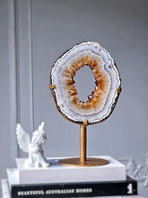 Load image into Gallery viewer, Citrine Quartz Portal / Ring on Gold Stand - 2.11kg #532
