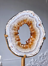 Load image into Gallery viewer, Citrine Quartz Portal / Ring on Gold Stand - 2.11kg #532
