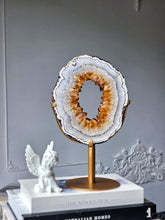 Load image into Gallery viewer, Citrine Quartz Portal / Ring on Gold Stand - 2.11kg #532
