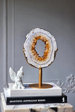 Load image into Gallery viewer, Citrine Quartz Portal / Ring on Gold Stand - 2.11kg #532
