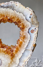 이미지를 갤러리 뷰어에 로드 , Large Citrine Quartz Portal / Ring on Gold Stand - 2.87kg #535
