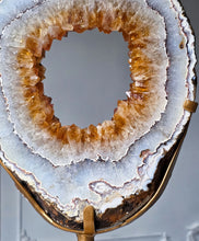 이미지를 갤러리 뷰어에 로드 , Large Citrine Quartz Portal / Ring on Gold Stand - 2.87kg #535
