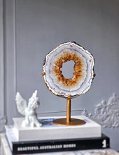 Load image into Gallery viewer, Citrine Quartz Portal / Ring on Gold Stand - 1.75kg #536

