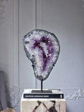 이미지를 갤러리 뷰어에 로드 , Large Rutilated Amethyst Portal / Slab on Black Stand - 7.16kg #135

