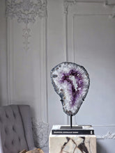 이미지를 갤러리 뷰어에 로드 , Large Rutilated Amethyst Portal / Slab on Black Stand - 7.16kg #135
