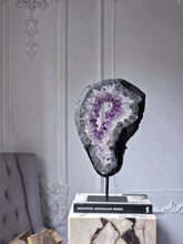 이미지를 갤러리 뷰어에 로드 , Large Rutilated Amethyst Portal / Slab on Black Stand - 7.16kg #135
