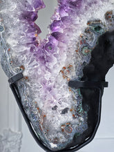 이미지를 갤러리 뷰어에 로드 , Large Rutilated Amethyst Portal / Slab on Black Stand - 7.16kg #135
