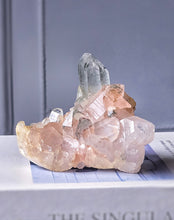 Load image into Gallery viewer, Green Phantom Pink Himalayan Quartz Cluster - small 185g #550
