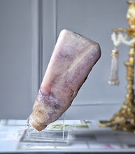 Cargar imagen en el visor de la galería, Large Pink Amethyst Heart on Clear Stand - Half Raw Half Polished 2.5kg #15
