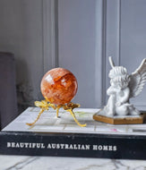 Fire Quartz / Red Hematoid Quartz Sphere - 330g #26