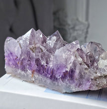 Charger l'image dans la galerie, Half Raw Half Polished Amethyst Cluster with Rutile - 858g #5
