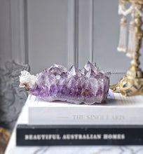 Charger l'image dans la galerie, Half Raw Half Polished Amethyst Cluster with Rutile - 858g #5
