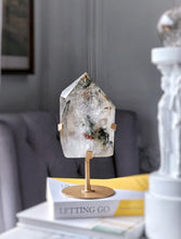 Load image into Gallery viewer, Garden Quartz / Lodolite Tower on Gold Stand - 1.41kg #176
