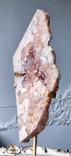 Load image into Gallery viewer, Pink Amethyst Slab on Gold Stand - 1.17kg #106
