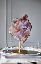 Load image into Gallery viewer, Pink Amethyst Slab on Gold Stand - 1.57kg #108
