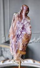 Load image into Gallery viewer, Pink Amethyst Slab on Gold Stand - 1.57kg #108
