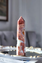 Load image into Gallery viewer, Pink &amp; Blue Flower Agate Tower - 535g #65
