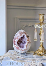 Load image into Gallery viewer, Pink Amethyst Geode Egg on Silver Stand - 1.24kg #1
