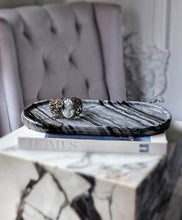 Load image into Gallery viewer, Brazilian Zebra Marble Stone Tray / Plate - 1.3kg #120
