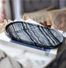 Load image into Gallery viewer, Brazilian Zebra Marble Stone Tray / Plate - 1.3kg #120
