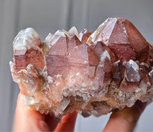 Load image into Gallery viewer, Red Phantom Quartz Cluster / Double Terminated on Silver Stand - 646g #403
