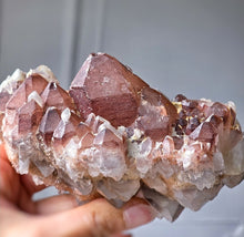 Load image into Gallery viewer, Red Phantom Quartz Cluster / Double Terminated on Silver Stand - 646g #403
