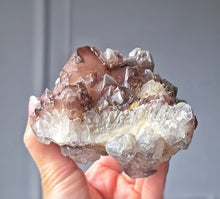 Load image into Gallery viewer, Red Phantom Quartz Cluster / Double Terminated on Silver Stand - 646g #403
