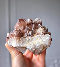 Load image into Gallery viewer, Red Phantom Quartz Cluster / Double Terminated on Silver Stand - 646g #403
