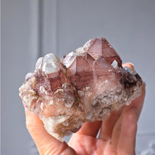 Load image into Gallery viewer, Red Phantom Quartz Cluster / Double Terminated on Silver Stand - 646g #403

