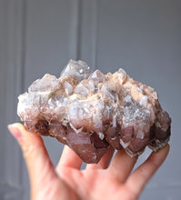 Load image into Gallery viewer, Red Phantom Quartz Cluster / Double Terminated on Silver Stand - 646g #403
