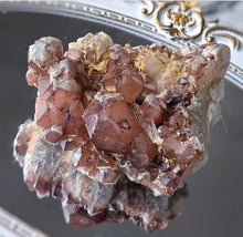 Load image into Gallery viewer, Red Phantom Quartz Cluster / Double Terminated on Silver Stand - 646g #403
