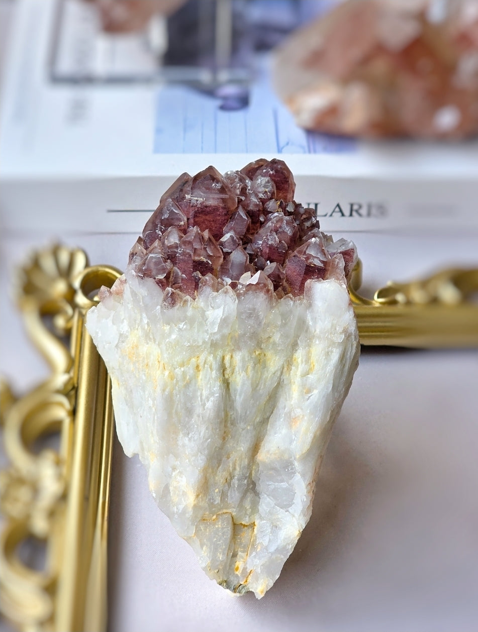 Red Phantom Quartz Cluster - 874g #5