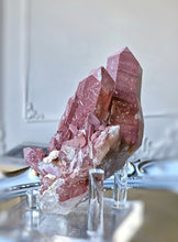 Load image into Gallery viewer, Red Hematite Quartz Cluster on Clear Stand - 532g #302
