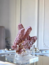 Load image into Gallery viewer, Red Hematite Quartz Cluster on Clear Stand - 532g #302
