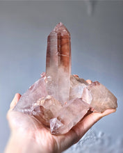 Load image into Gallery viewer, Red Hematite Quartz Cluster on Clear Stand - 468g #304
