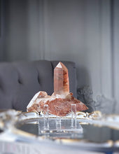 Load image into Gallery viewer, Red Hematite Quartz Cluster on Clear Stand - 468g #304
