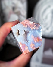 Load image into Gallery viewer, Druzy Pink &amp; Blue Agate Cube - 152g #367
