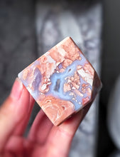 將圖片載入圖庫檢視器 Druzy Pink &amp; Blue Agate Cube - 161g #403
