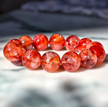 이미지를 갤러리 뷰어에 로드 , Fire Quartz / Red Hematoid Quartz Bracelet - 53g / 15mm #384
