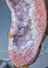 이미지를 갤러리 뷰어에 로드 , Large Pink Amethyst Geode / Slab on Gold Stand - 6.22kg #926

