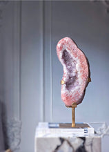 이미지를 갤러리 뷰어에 로드 , Large Pink Amethyst Geode / Slab on Gold Stand - 6.22kg #926
