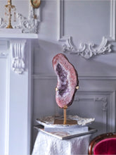이미지를 갤러리 뷰어에 로드 , Large Pink Amethyst Geode / Slab on Gold Stand - 6.22kg #926
