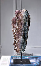 Load image into Gallery viewer, Black Amethyst x Cacoxenite Cluster on Black Stand - 2.58kg #122
